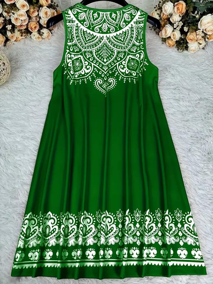 Robe grande taille à encolure ronde et épaules dénudées avec col en V décontracté