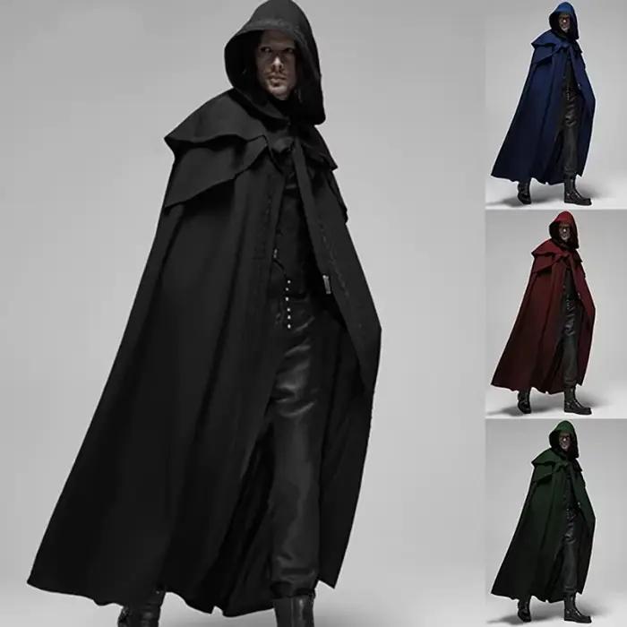 Robe de Magicien à Capuche pour Homme et Femme, Déguisement d'Halloween, Style Médiéval, Streetwear