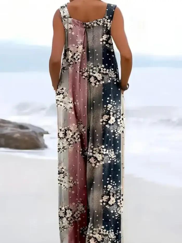 Grande taille femmes 1XL-5XL à la mode imprimé fleuri ample élégant salopette combinaison dames décontracté jarretelle