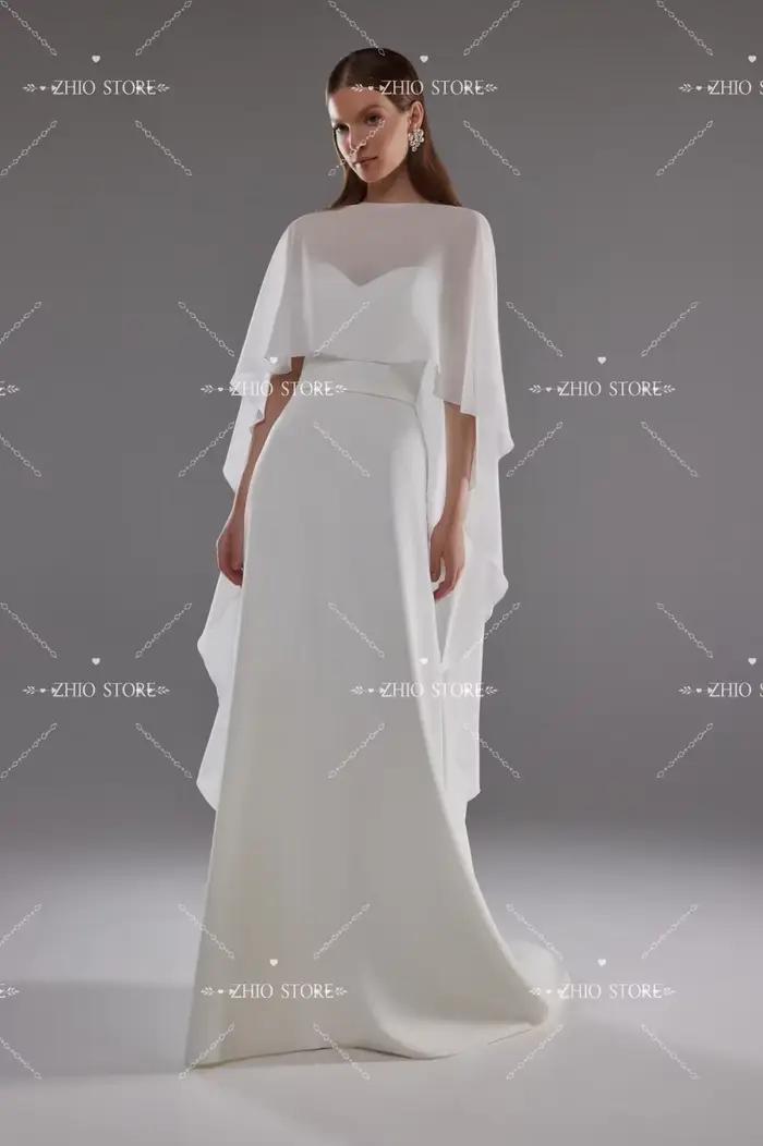 Robe de mariée sirène fluide ZHIO en satin mat et mousseline