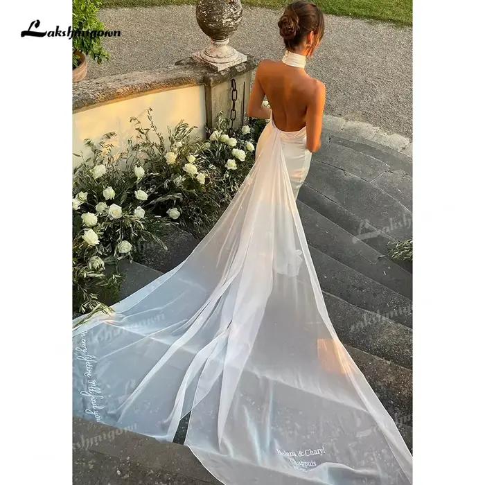 Robe de mariée sirène minimaliste en satin