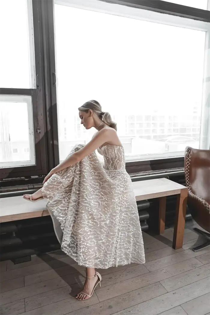 Robe de Mariée Tokyo Personnalisée Beige Chérie Décolleté Sirène/Trompette Occasions Spéciales Élégante à Offrir Femme