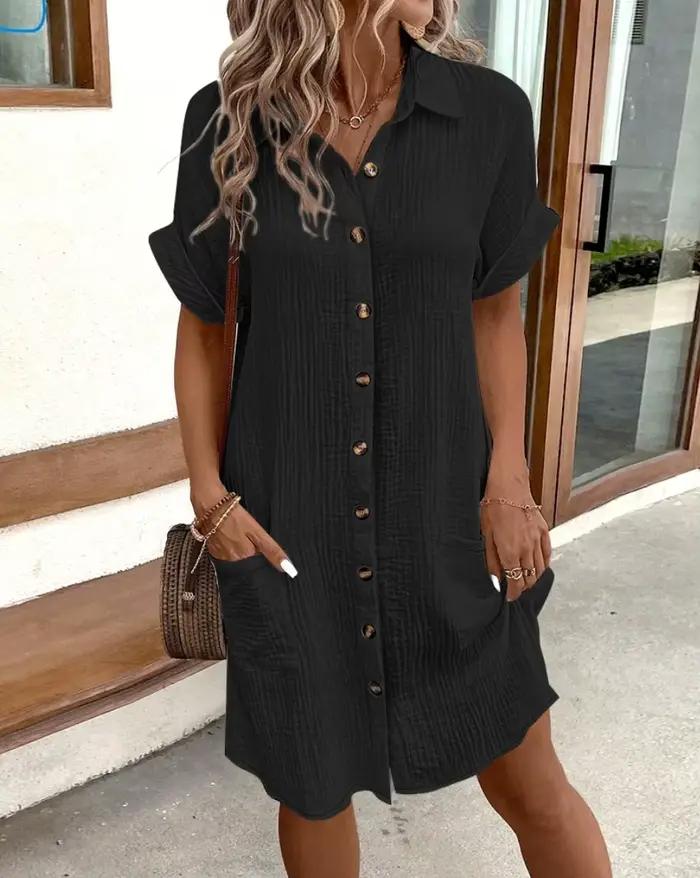 Mini robe Vintage en coton et lin pour femmes
