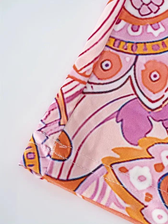 Robe de vacances à imprimé floral orange pour femmes