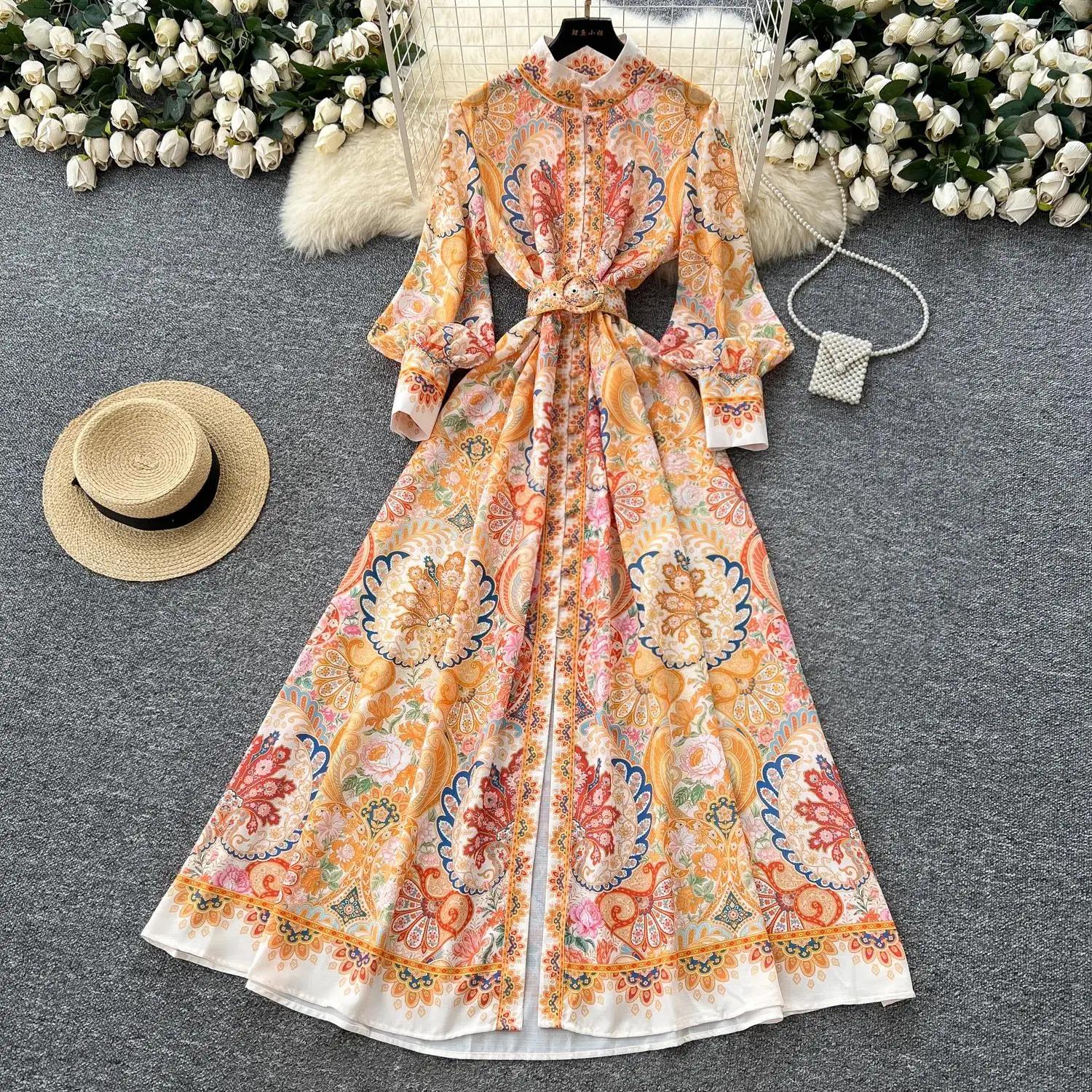 Robe chemise Maxi en mousseline de soie pour femmes musulmanes, vacances de printemps, lanterne, man