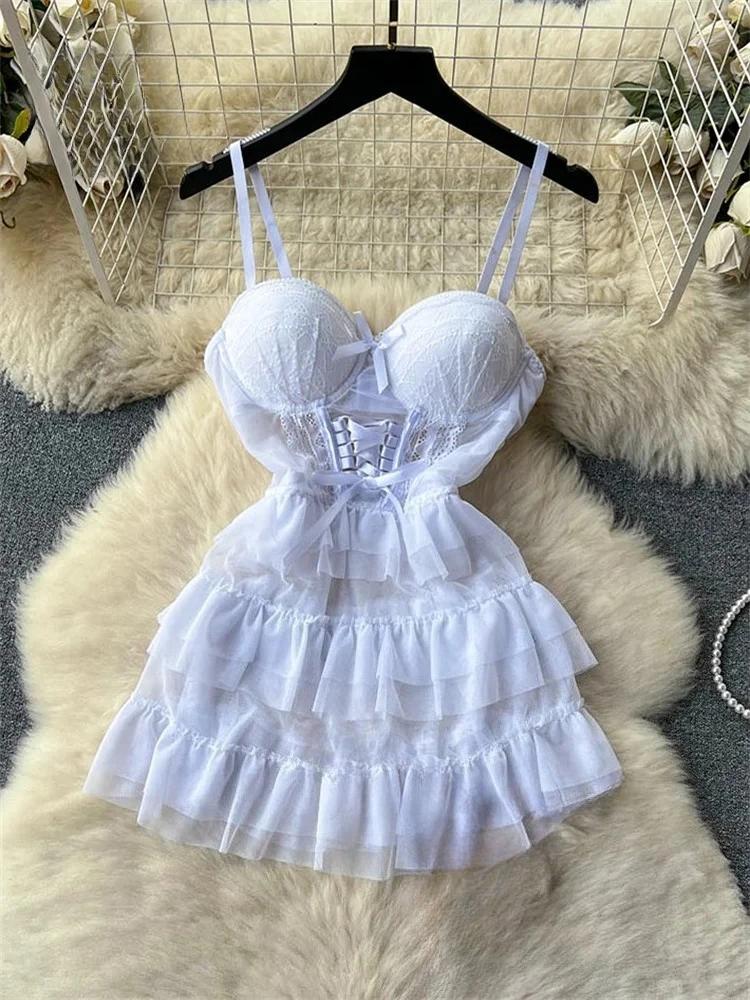 Robe moulante en maille pour femme, sexy et confortable, avec dos nu à lacets, respirante, style gât