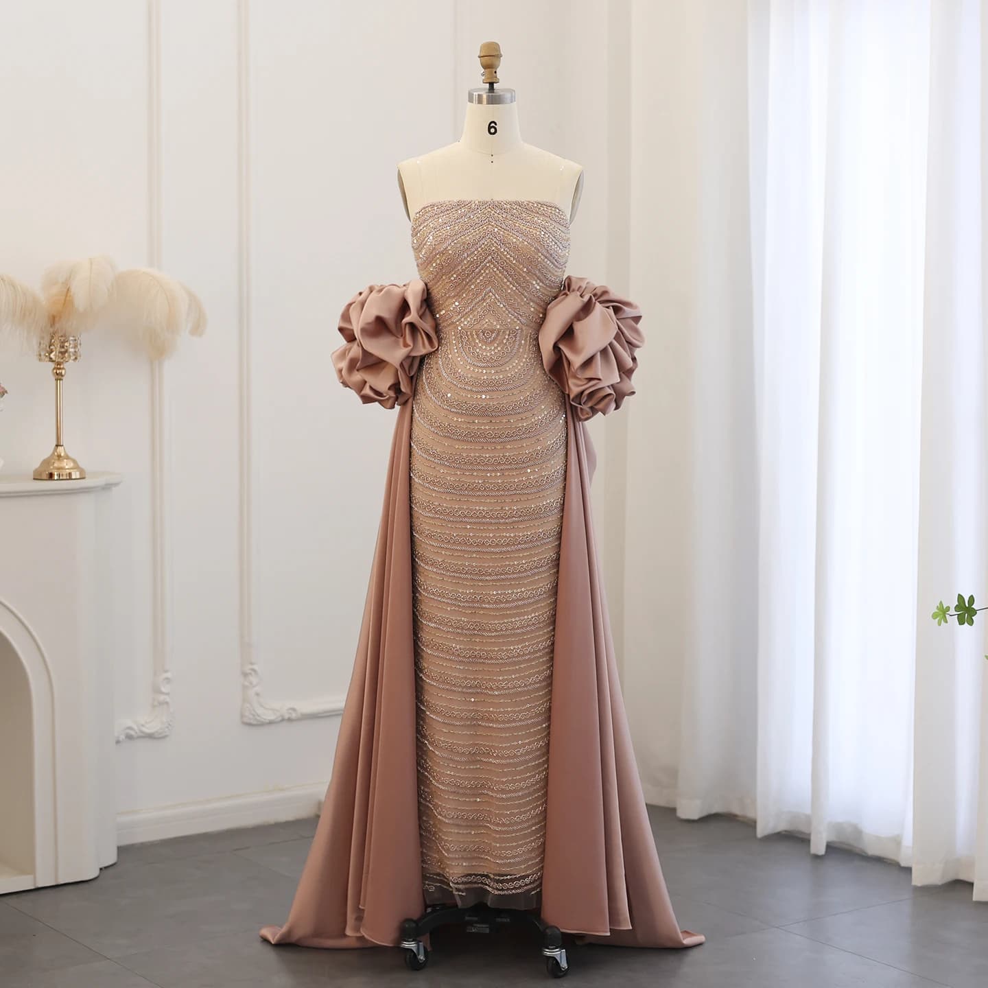 Sharon Said luxe arabe poussiéreux Rose robe de soirée avec Cape dubaï bretelles Midi femmes robe de