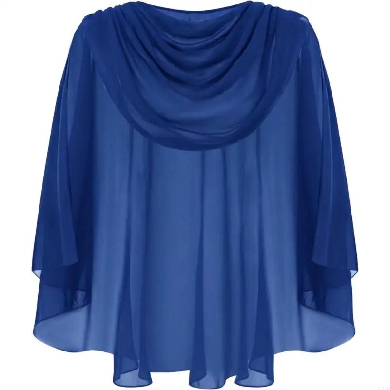 Épaulière en mousseline soie pour femmes, pour robes, tenues scène soirée 6XDA