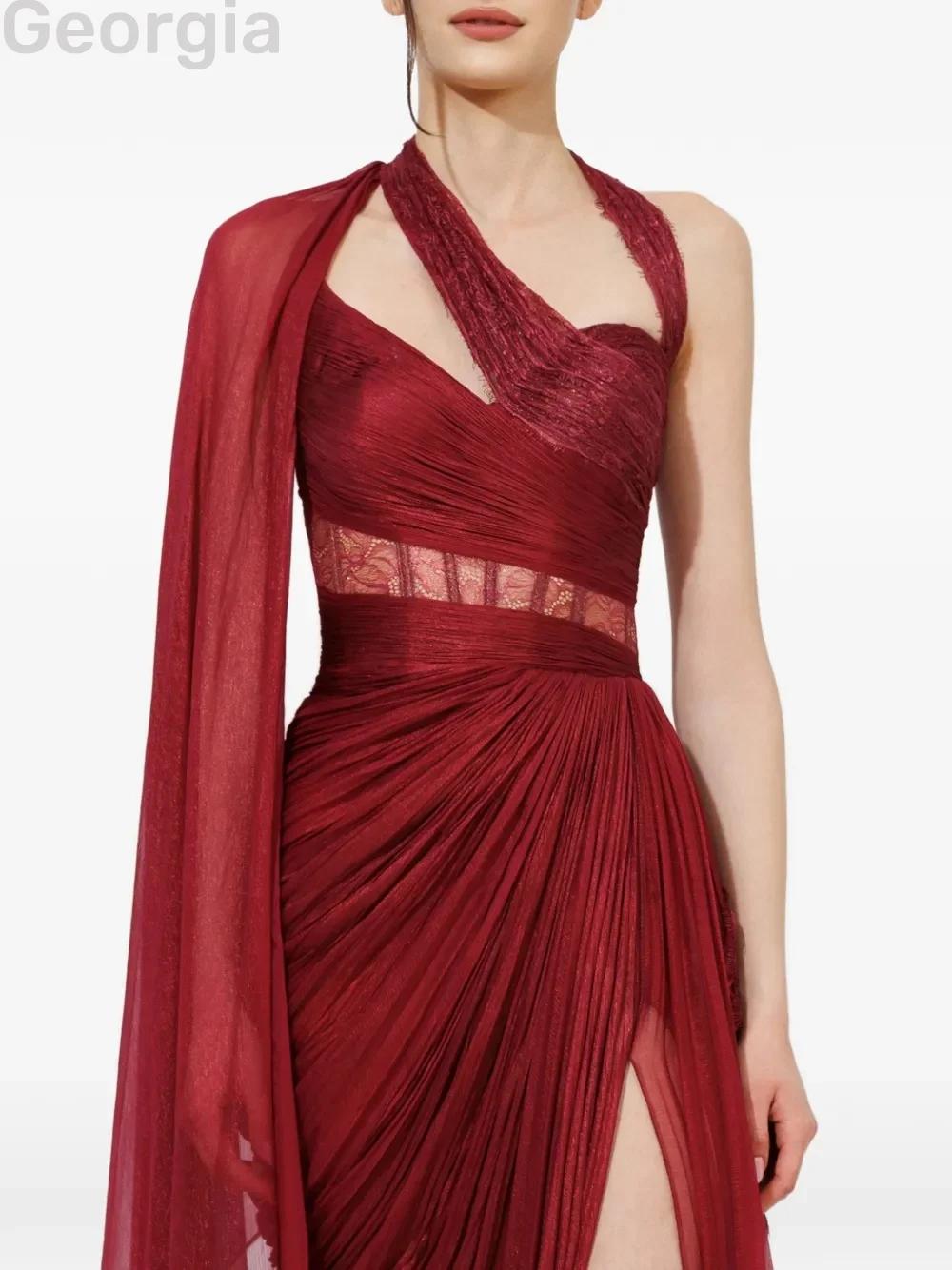 Robes de soirée et de bal rouges, style licou, élégantes, de créateurs, 2026, sans manches, à volant