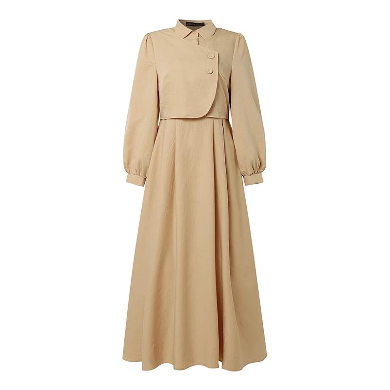Robe de Ramadan ZANZEA, Robes Musulmanes Tendance pour Femmes, Élégante Robe Plissée à Manches Longu