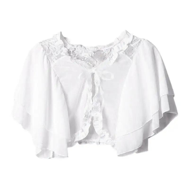 Cardigan en mousseline soie pour femmes, 39BD, cravate sur le devant, pour tenue d'été, superpositio