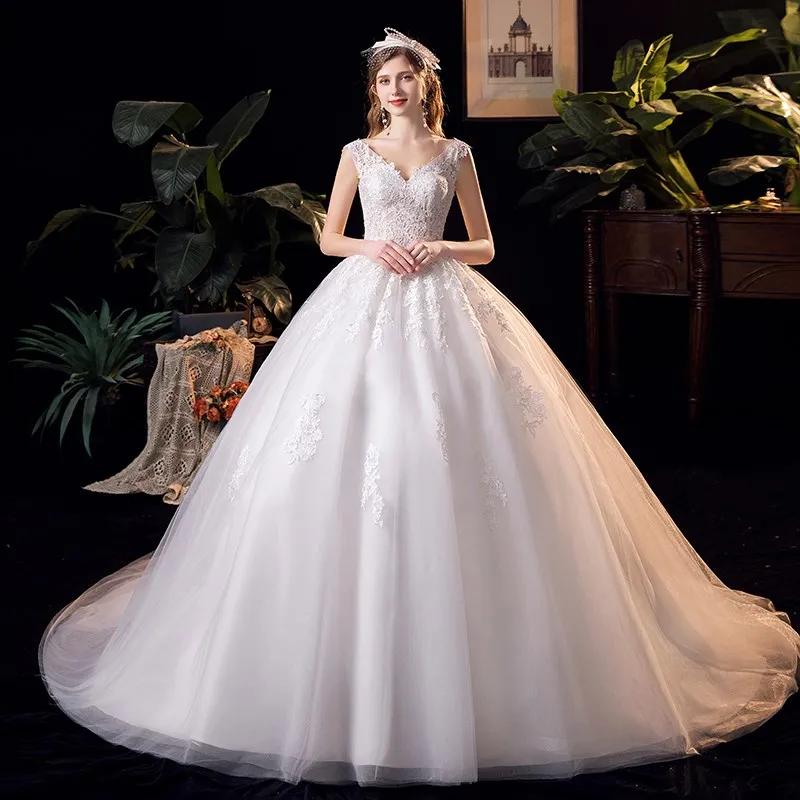 Robe de mariée dos nu personnalisée, robes de mariée sexy, train de balayage, quelle que soit la fib
