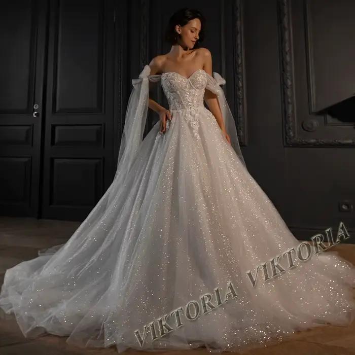 VIKTORIA-Robes de Mariée à Nministériels d Papillon pour Femme, Tulle Plissé à Lacets, Personnalisat