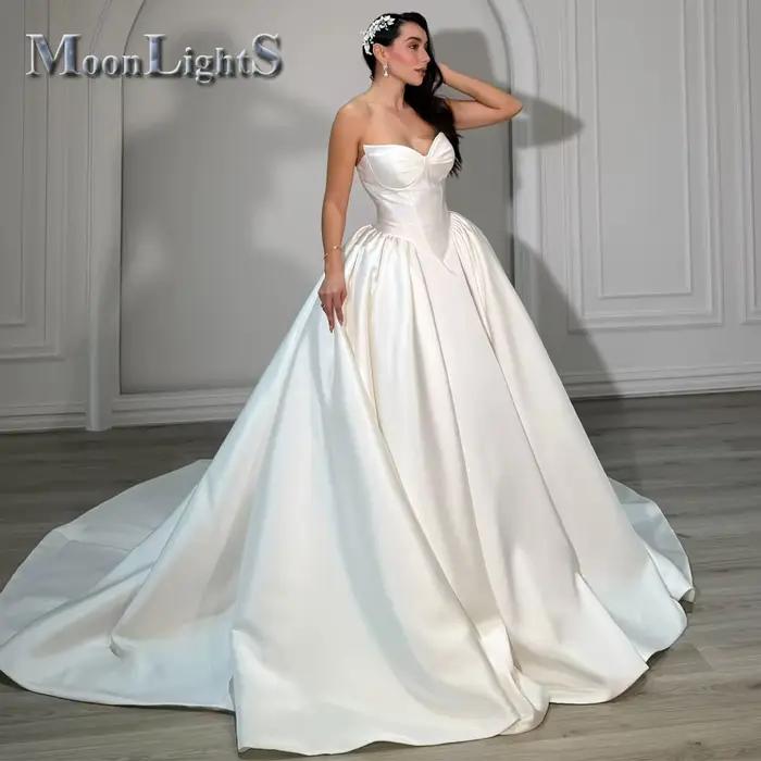 Robes de mariée glamour Moonlight Sweetheart pour femmes, robe de mariée civile plissée en forme de
