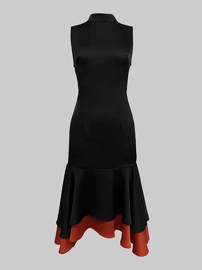 Gymystars – robe de soirée à volants pour femmes, sans manches, mode urbaine, noir, rouge, couleur c
