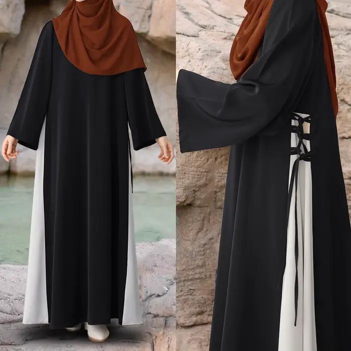 Robe Longue Modeste pour Femme Musulmane, Patchwork de Proximité, Wstring Arabe, Jalabiya Éducatif,