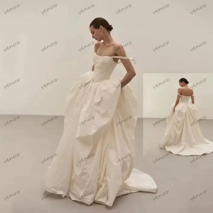 Robes de mariée charmantes, robes de mariée élégantes coupe A-line, robes à bretelles spaghetti, rob