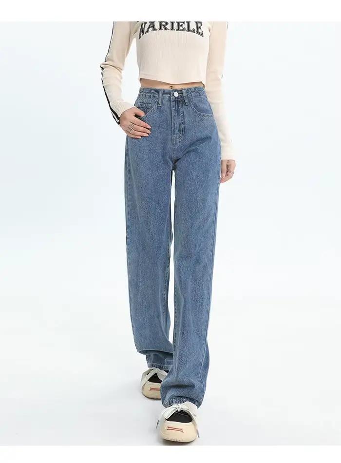 Nouveaux Styles d'automne et d'hiver adaptés à toutes les saisons, jean basique pour femmes, taille