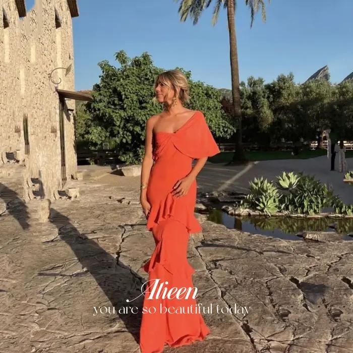 Robe de Soirée Élégante pour Demoiselle d'Honneur, Tenue de Gala de Luxe Personnalisée à Manches Uni