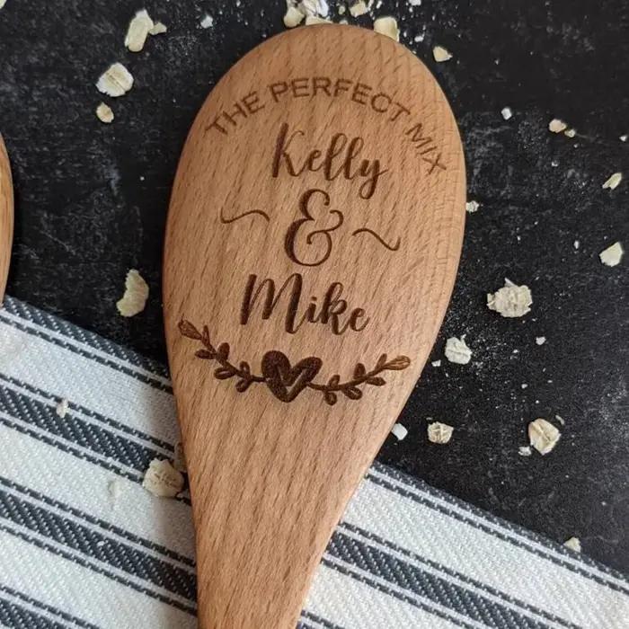 Cuillère en bois personnalisée, cadeaux de cuisson, cadeau de douche de patients, cadeau de mariage