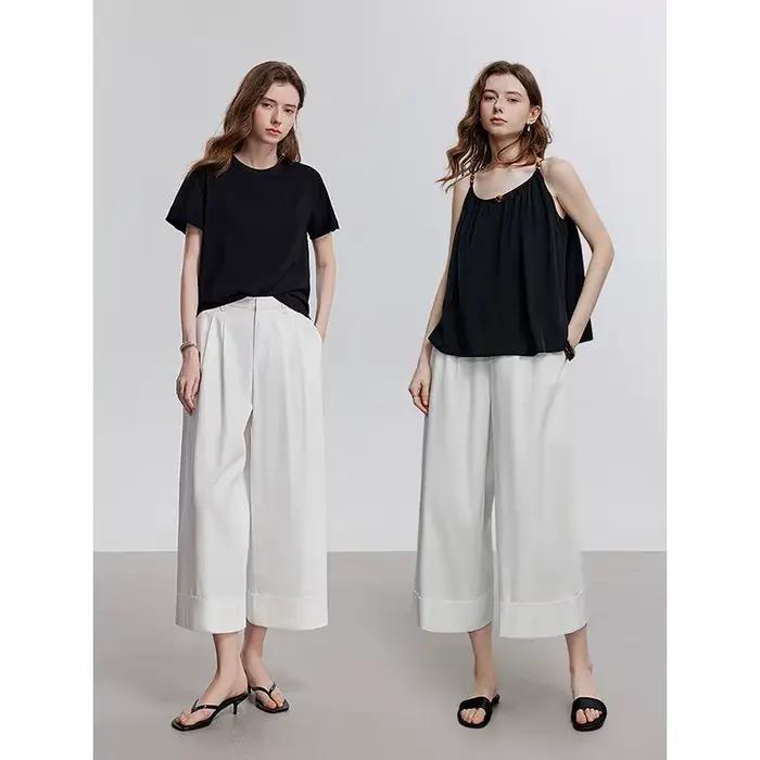 TOYOUTH femmes pantalons décontractés 2025 été nouveau Lyocell pantalons longs