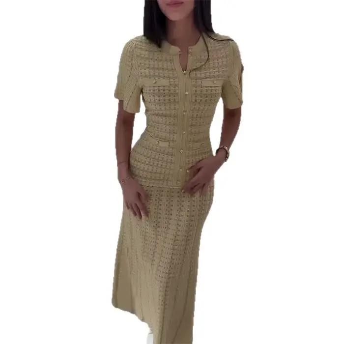 Robe Femme Printemps 2026 RAISE, Style Industriel, Manches Bulles Scintillantes Creuses, Multi-Poche
