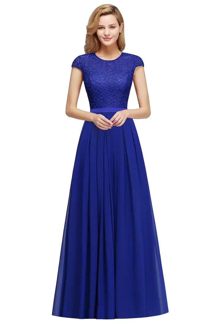 BABYONLINE-Robe de Soirée en Mousseline de Soie et Dentelle pour Femme, Tenue Élégante de Forme Trap