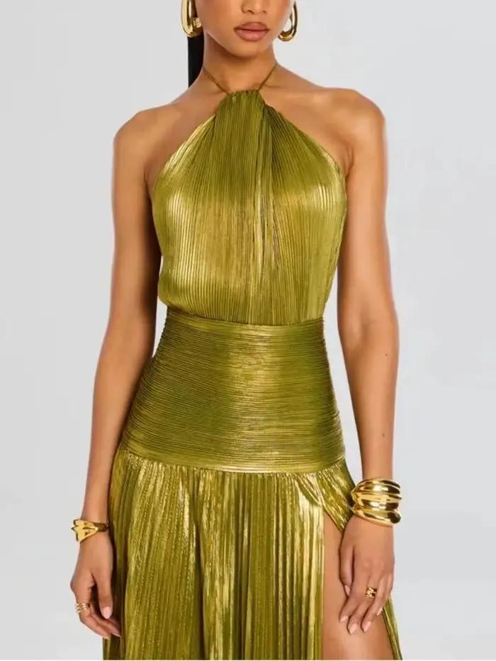 Robe de Cocktail Sexy pour femmes, Corset, épaules dénudées, col licou, plis fendus, robe longue de