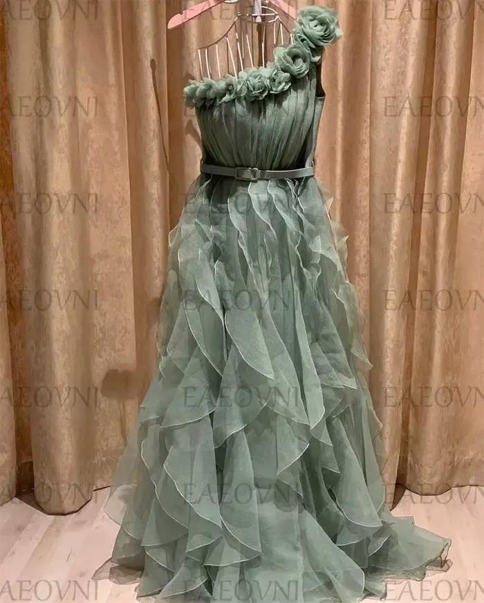 Robes de Rhromantiques personnalisées pour femmes, appliques 3D à une initiative, plis à volants, ro