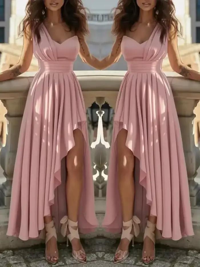 Robe de Soirée Sexy et Élégante Rouge pour Femme, Tenue de Cocktail Chic, Gala, Remise de Diplôme, L