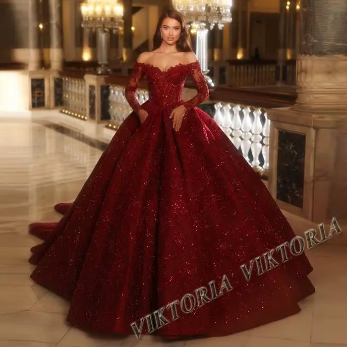 VIKTORIA – robes de mariée royales pour femmes, avec lacets, en dentelle brillante, avec appliques,