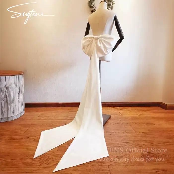 Robes de mariée en Satin à gros nœud séparé, accessoires de nœuds, robes de mariée amovibles, robes