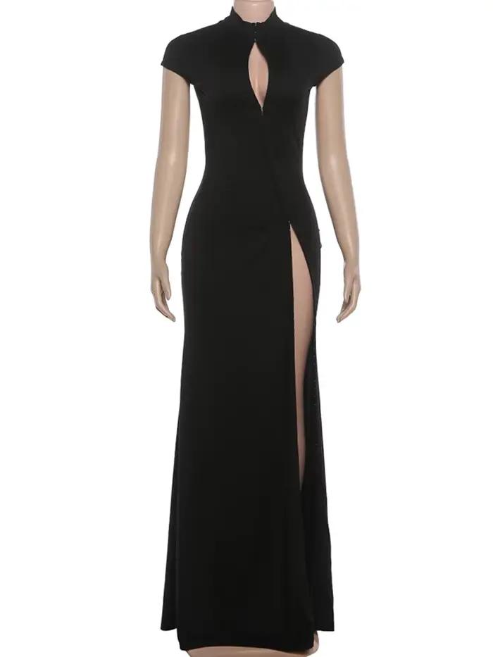Coquette de chat bizarre robe élégante femmes irrégulière simple boutonnage épaule enveloppé Sexy St