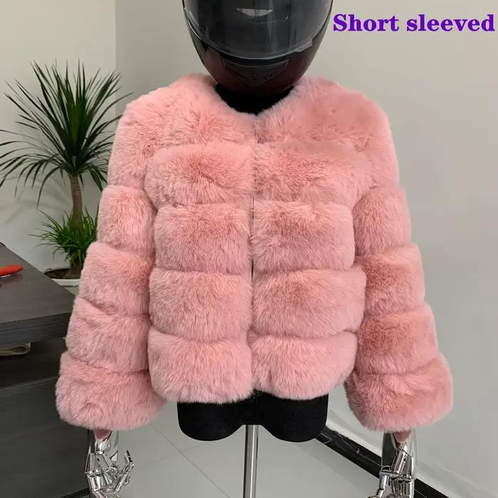 Manteau d'hiver pour manteau en fausse fourrure femmes nouveaux vêtements d'extérieur manteau court