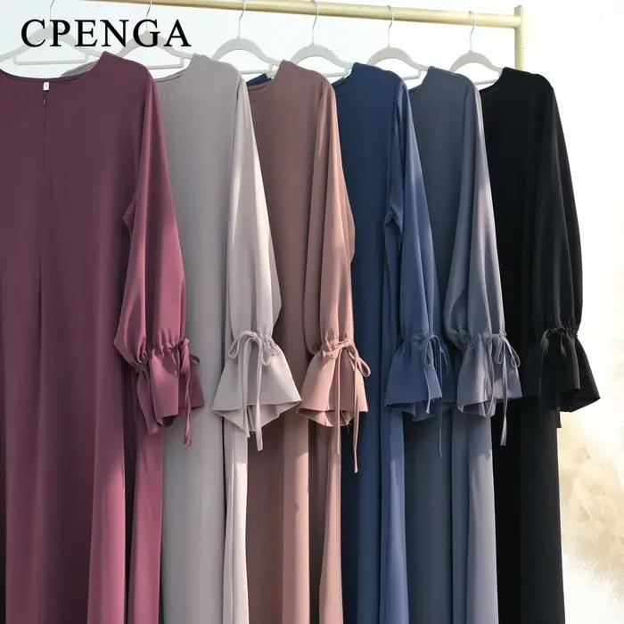 Abaya-Robe de Couleur Unie pour Femme Musulmane