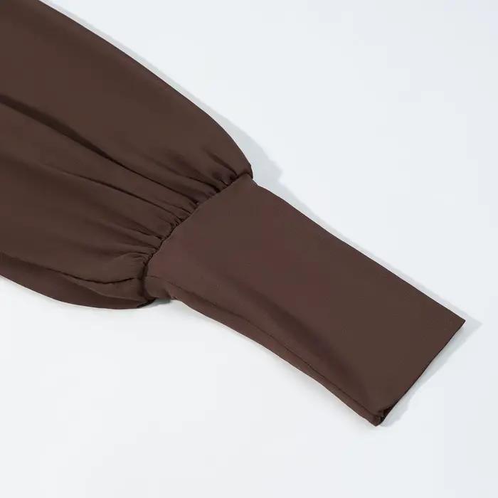 Robe à cravate marron pour femmes