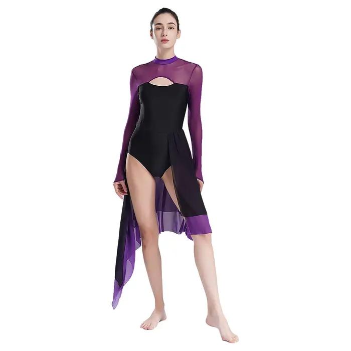 Robe de danse lyrique ouverte sur le devant pour femme