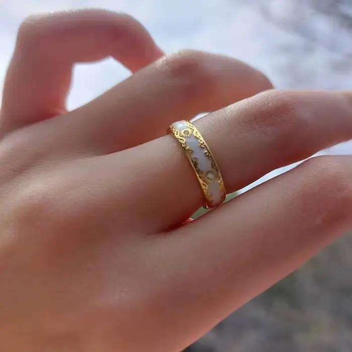 Huitan – bagues métalliques de luxe pour femmes