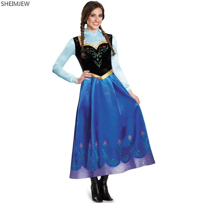 Robe longue de princesse Anna la reine des neiges pour adultes