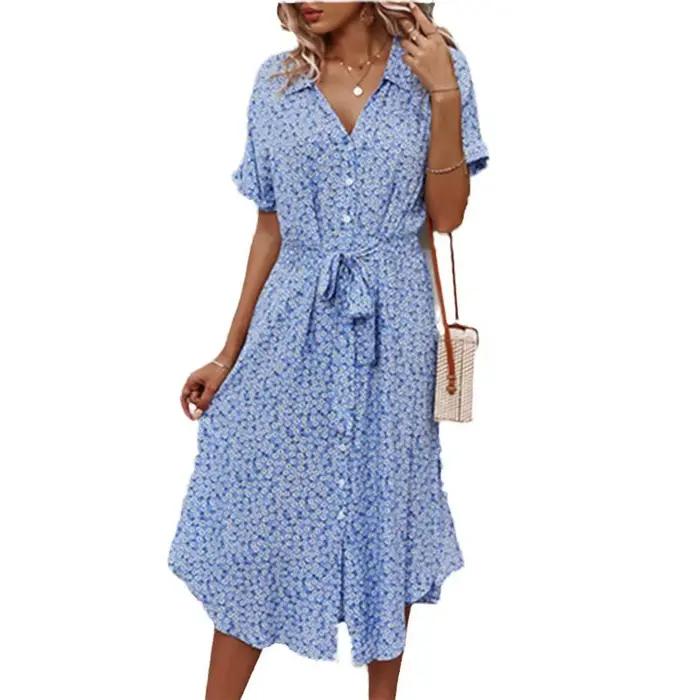 Robe mi-longue décontractée pour femmes