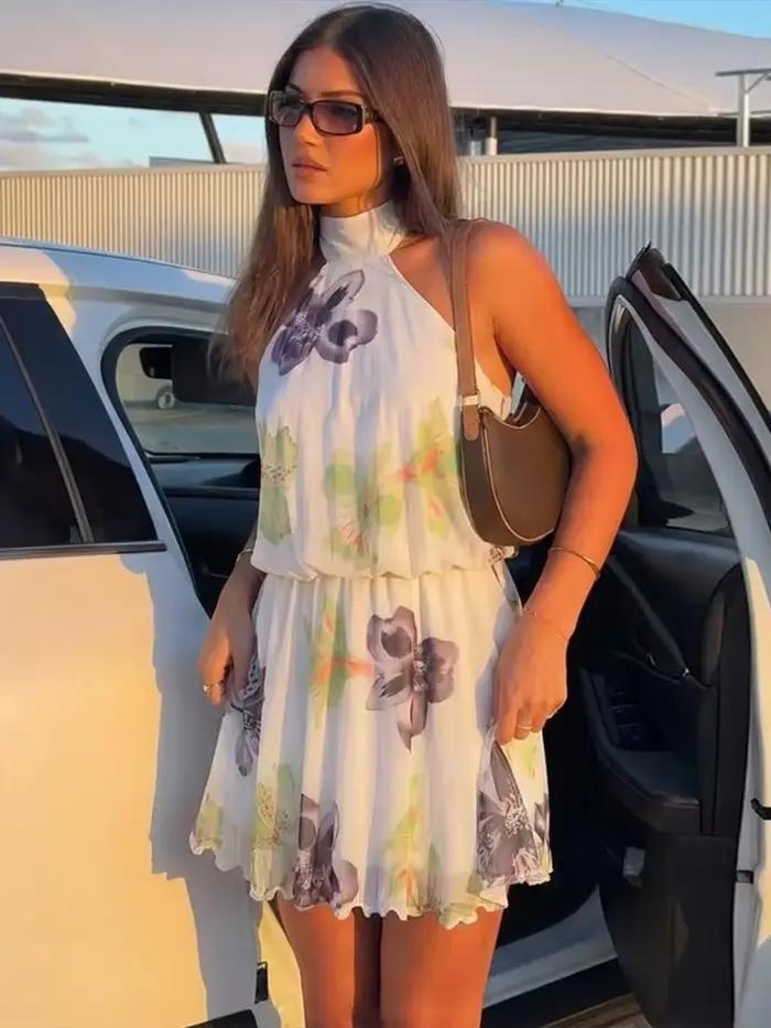 Mini robe à imprimé floral pour femmes