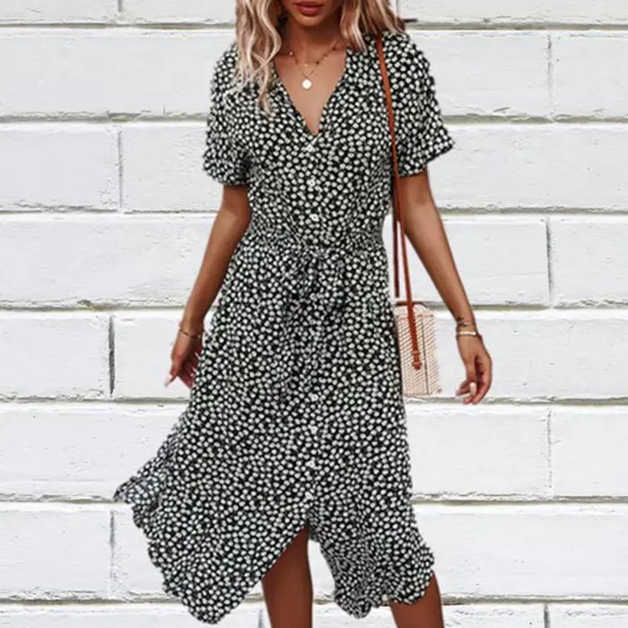 Robe mi-longue décontractée pour femmes