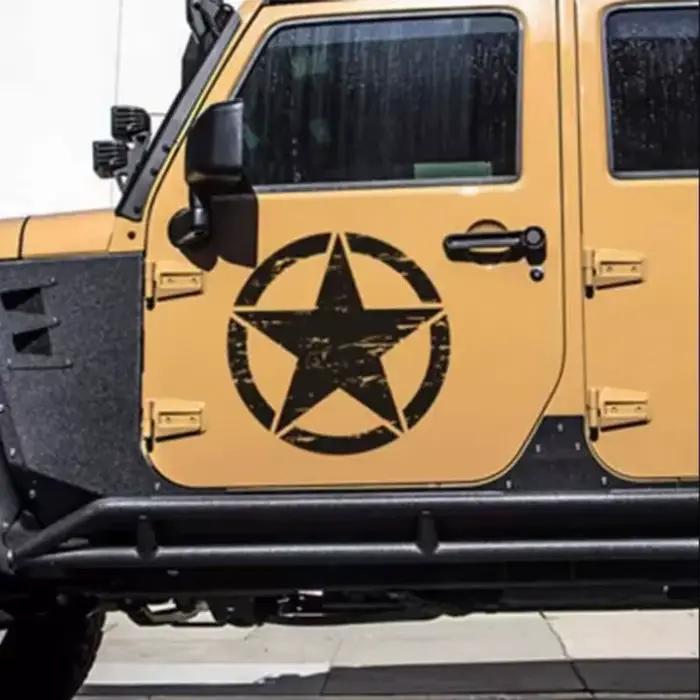 Grand autocollant en vinyle de 50cm pour Jeep, grand autocollant en forme d'étoile militaire, adapté à la plupart des véhicules