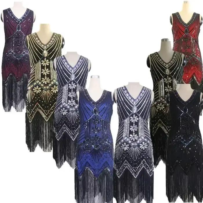 Testosterone SBY-Robe évasée à paillettes pour femme