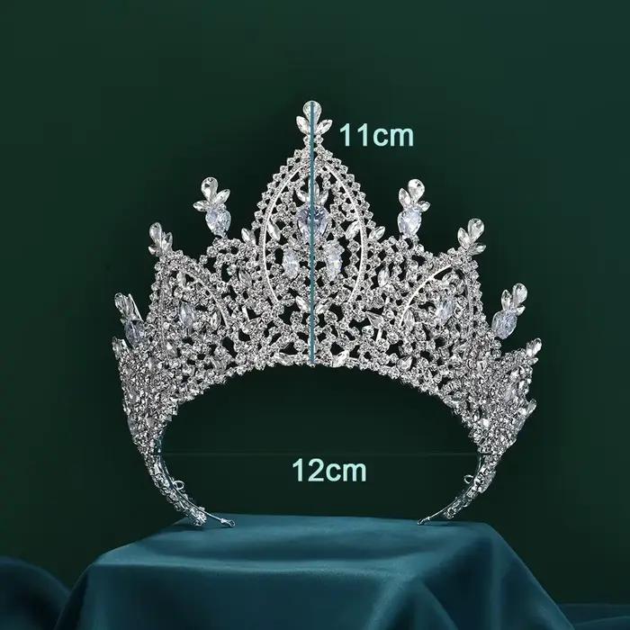 Grande couronne de luxe Miss Ticks, coiffure de mariée en cristal, mariage