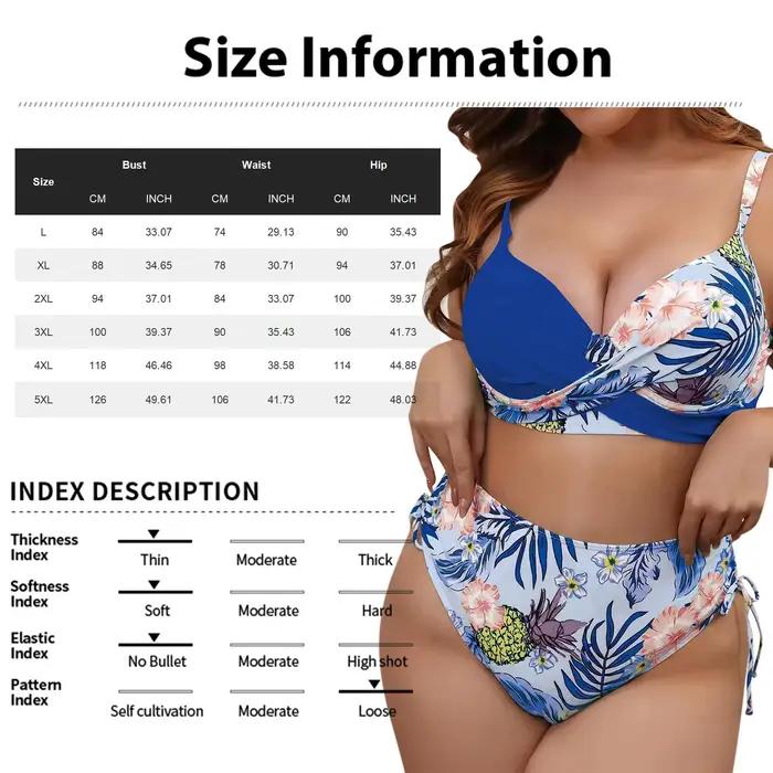Ensemble bikini grande taille pour femme, maillot de bain deux pièces, taille haute, push-up, sexy, séparé, nouveau, 2024