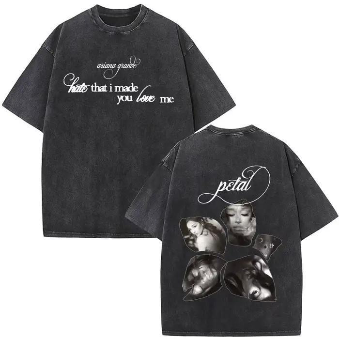 T-shirt unisexe Ariana Grande Album Petal 2026 imprimé vintage délavé