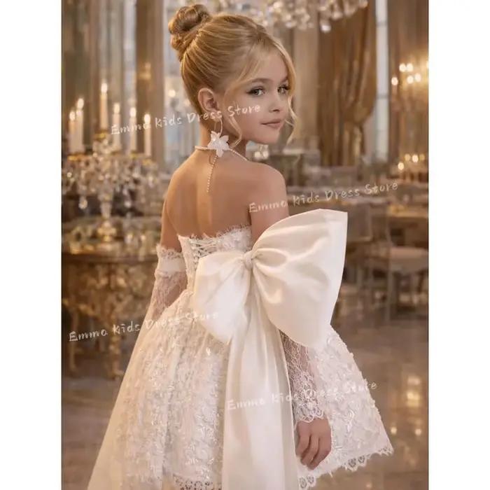 Robe de demoiselle d'honneur personnalisée en tulle blanc