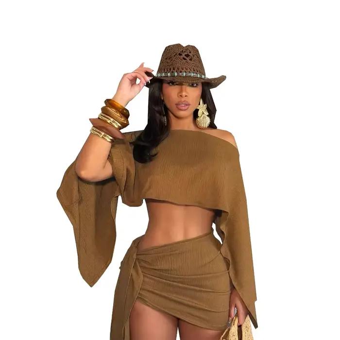 Ensemble haut et jupe courte pour femme