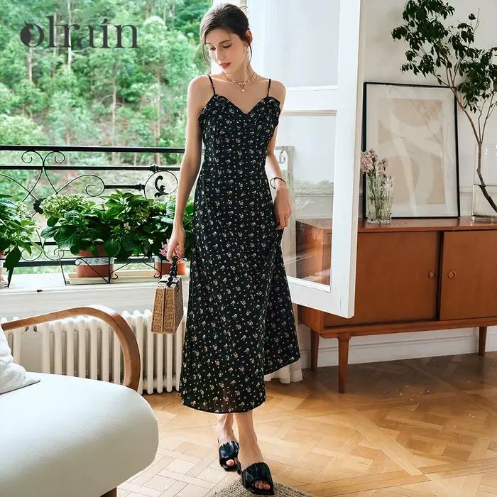Robe d'été à volants OLrain pour femme 2026